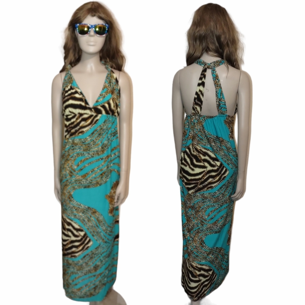 4/$20 • RAYA SUN • Animal Print Racer Back Maxi Dress